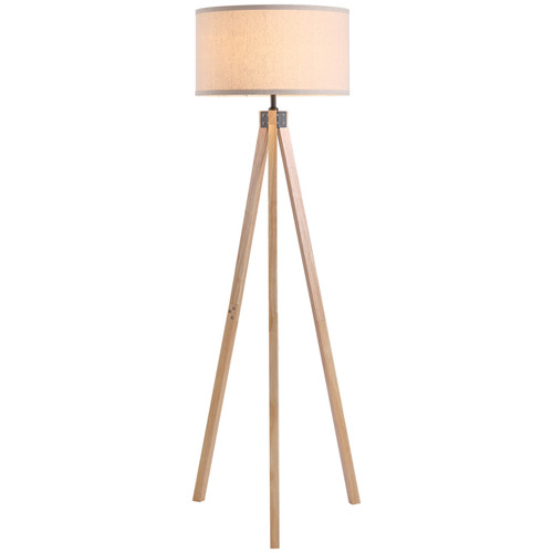 Rubber wood tripod - wood, lamp