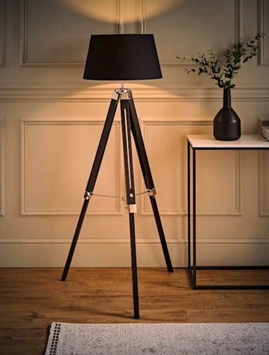 Black wood chrome tripod - black, &