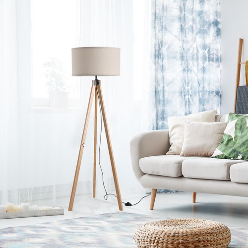 Floor lamp with wood - floor,