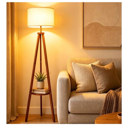 Wooden tripod floor lamp - tripod,
