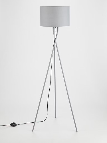 Grey tripod floor lamp - tripod,