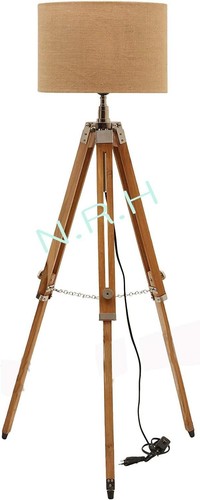 Elegant floor lamp teakwood - floor,