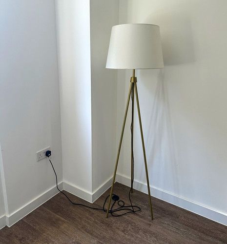 Tripod floor lamp white drum - tripod,